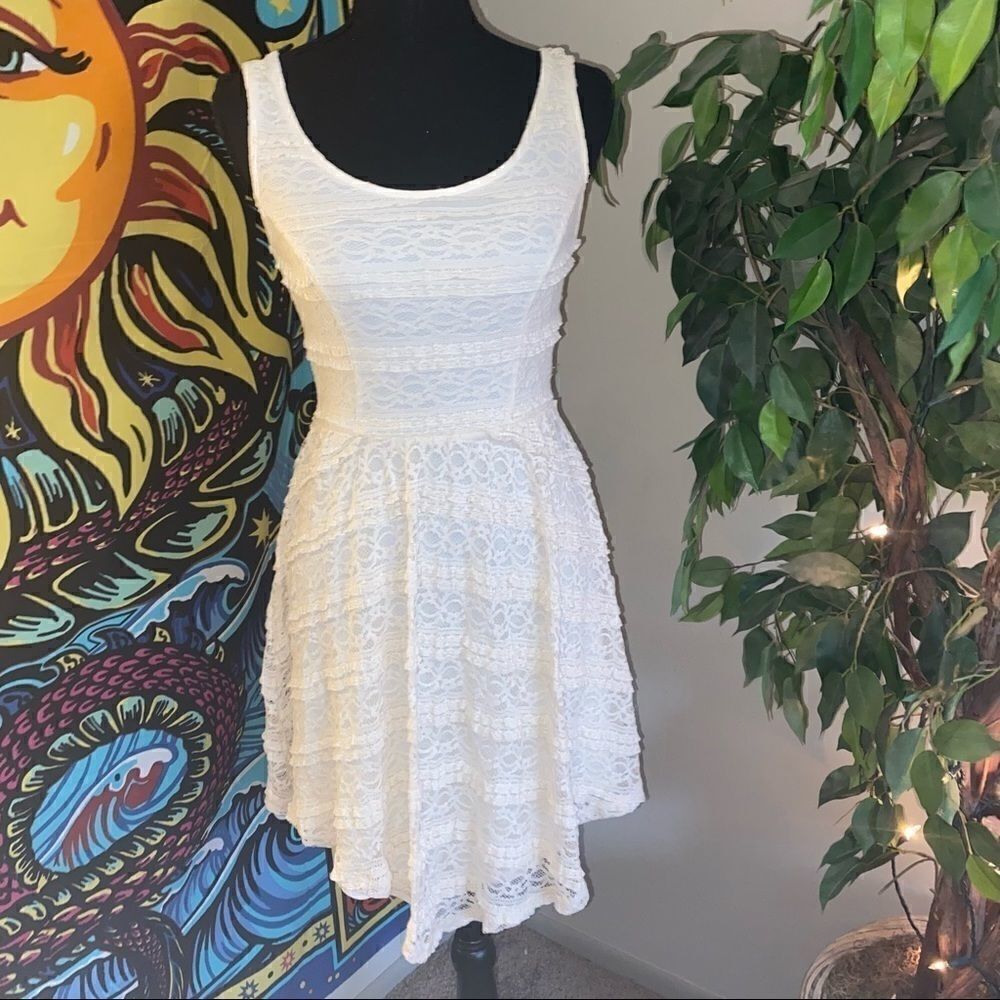 Mossimo ivory tiered layered lace tanktop dress XS